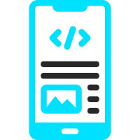 Graphic of a mobile phone, to represent a mobile application.