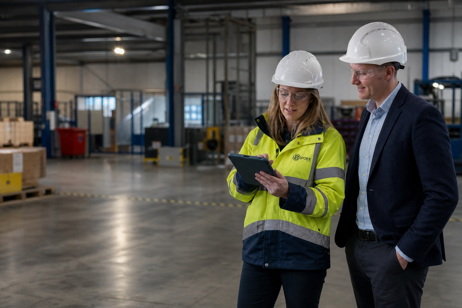 BSPOKE team working with a health and safety officer on compliance software