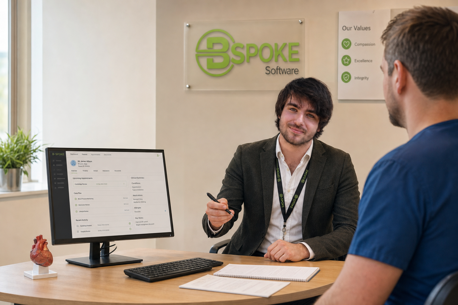 BSPOKE team working with a healthcare provider on patient management software