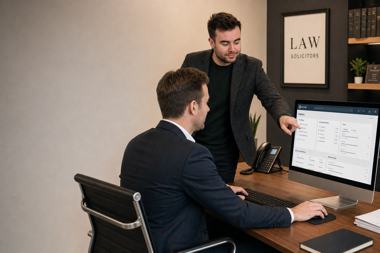 BSPOKE team working with a legal firm on case management software