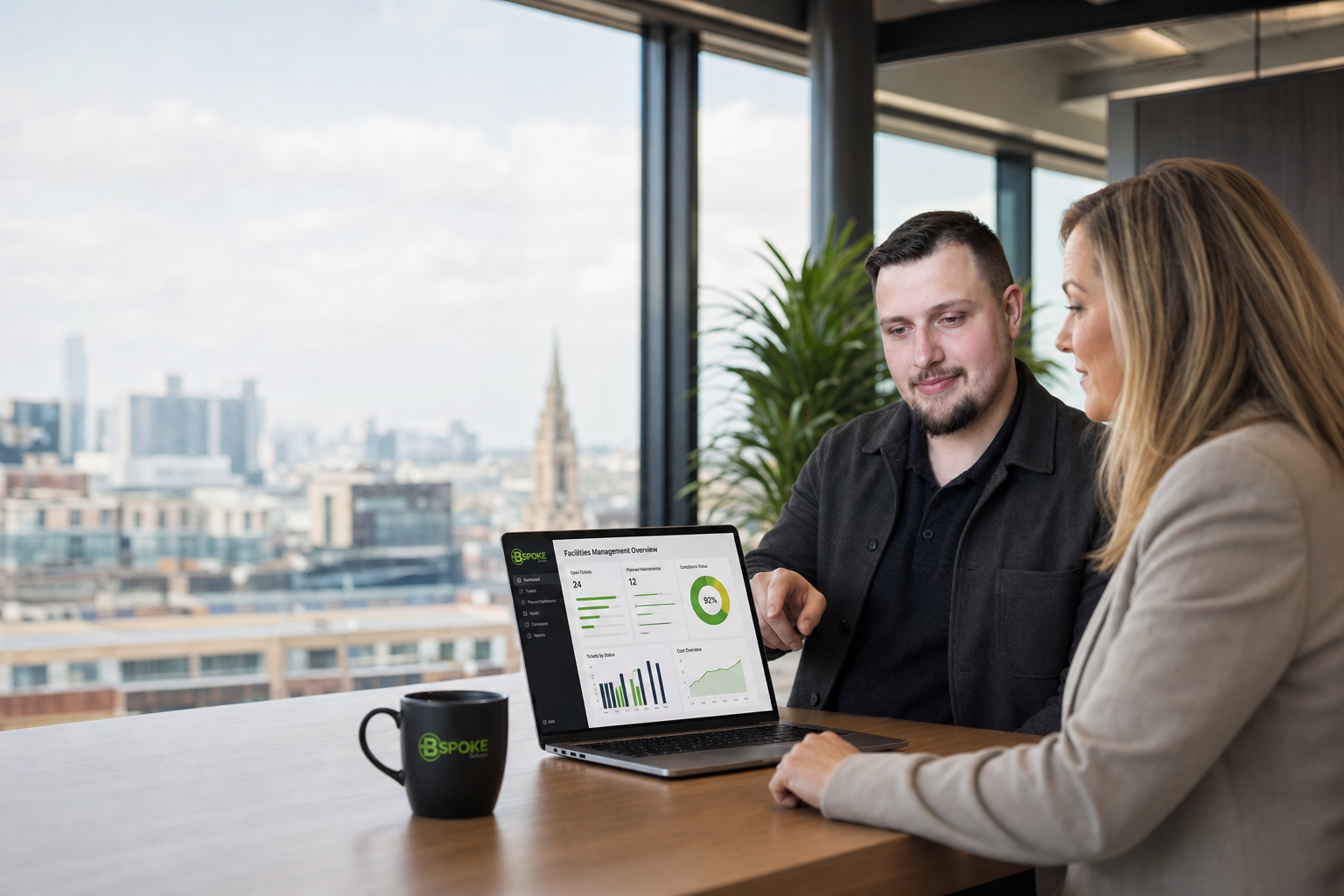 BSPOKE team working with a property manager on facilities software