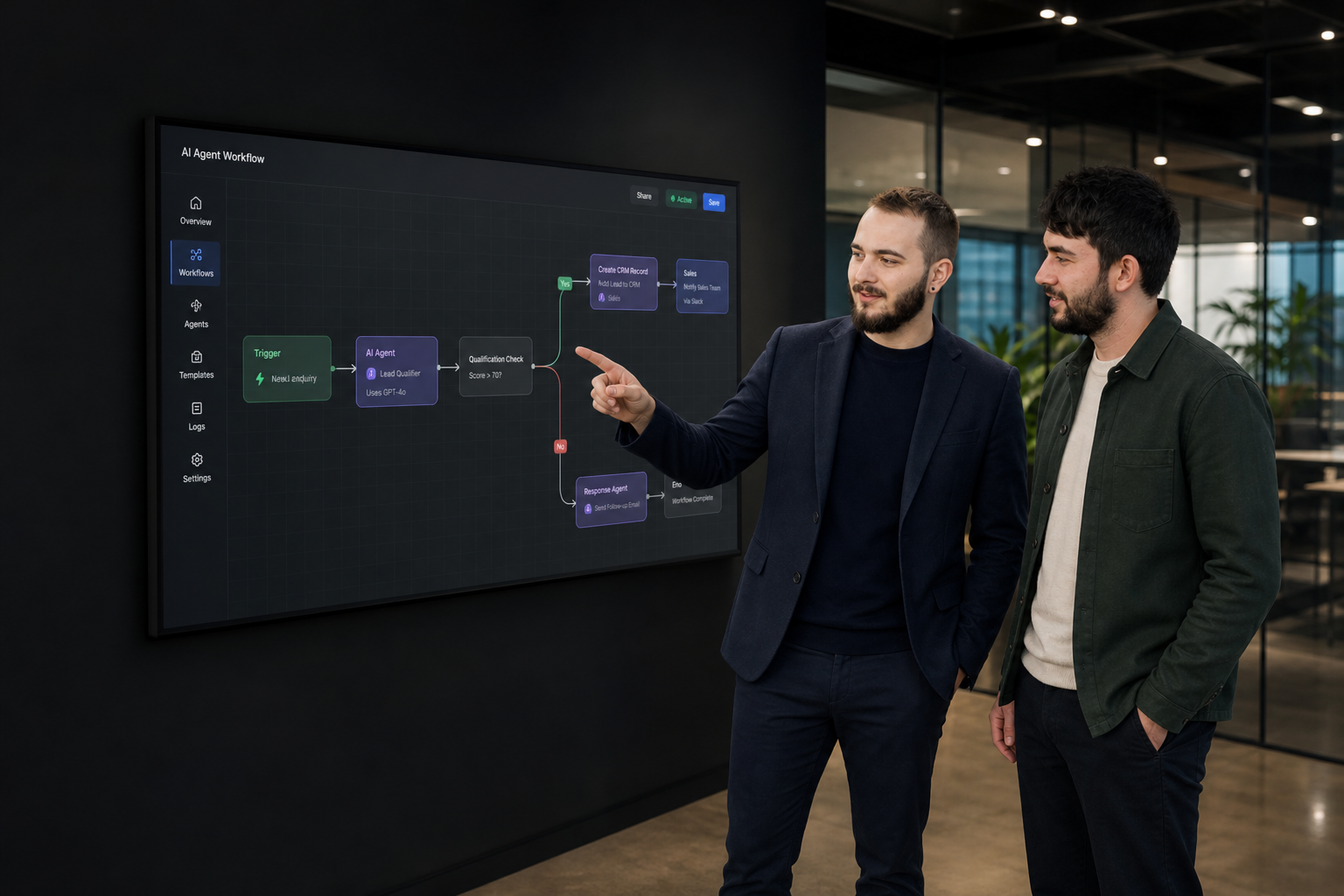 BSPOKE team reviewing an AI agent workflow
