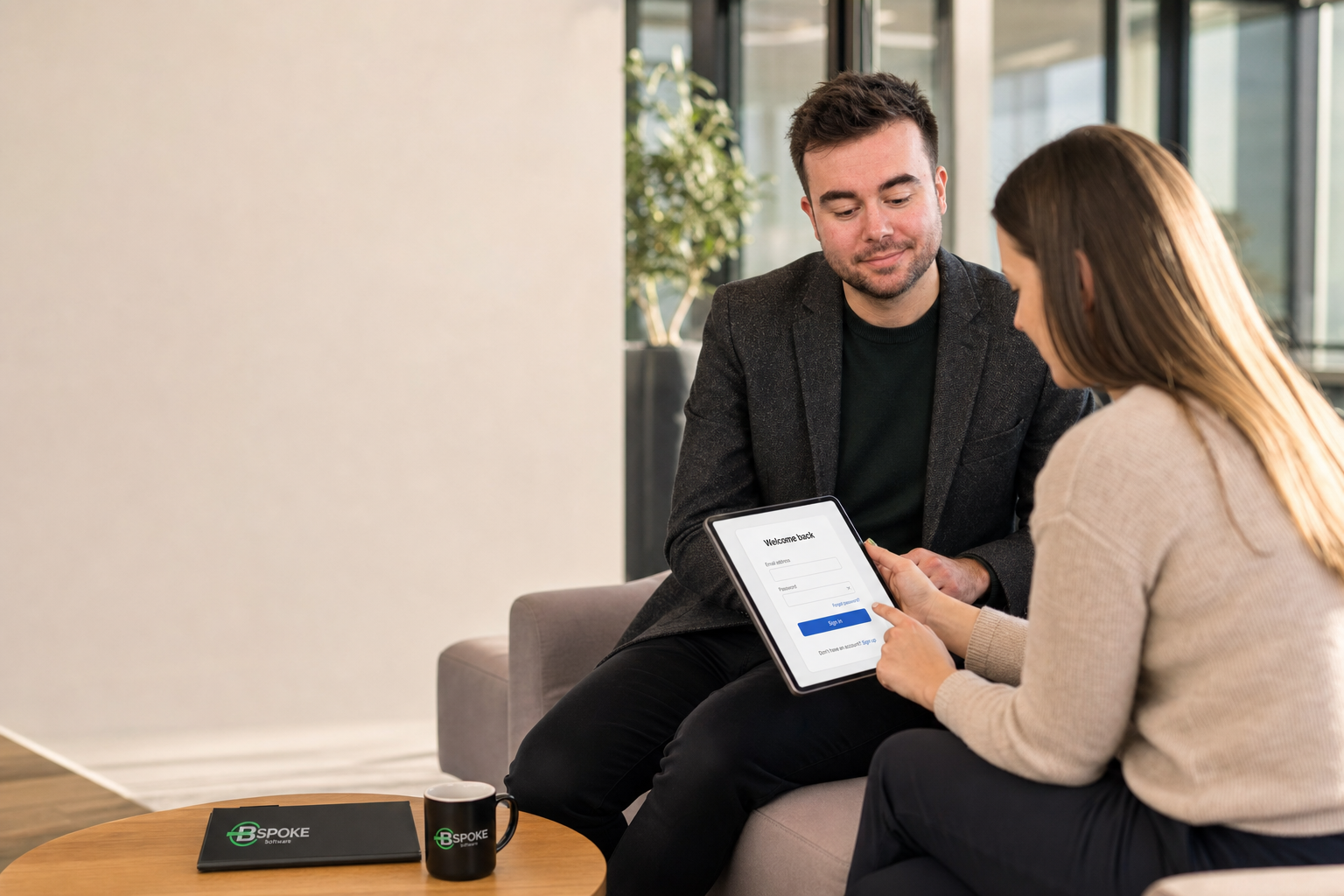 BSPOKE team helping a client use a customer portal