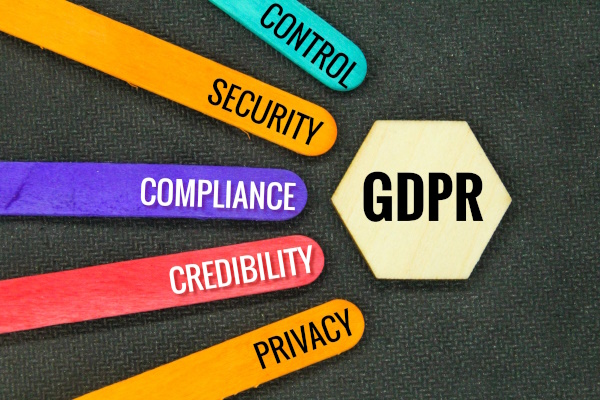 Photo of GDPR symbols to represent breaking it.