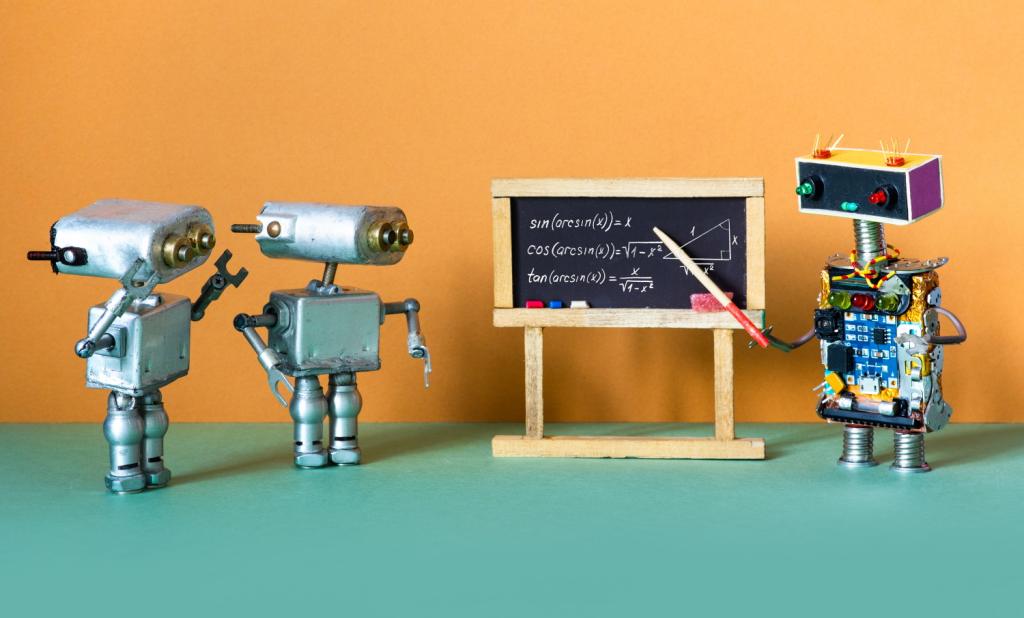 BSPOKE Software - Image showing robots at school to represent how machine learning, how it is benefit the custom software industry.