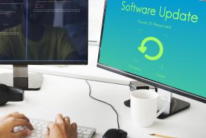 BSPOKE Software - Monitor showing a custom software update