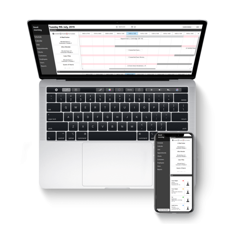 Bespoke software for Teka, shown on a laptop and phone screen, built by a custom software company