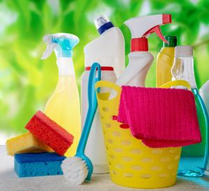 Cleaning products representing a software company creating bespoke software for a cleaning company