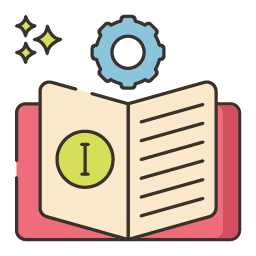 Graphic of notebook, to represent a paper-based business system.
