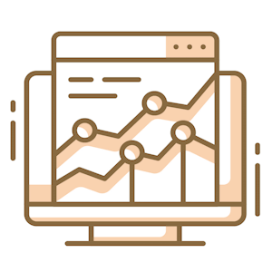 Graphic showing graph to on monitor to represent the scalability benefit of a bespoke software development business project.