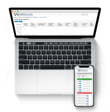 Laptop and phone showing case study screenshots to represent the advantages of a database.