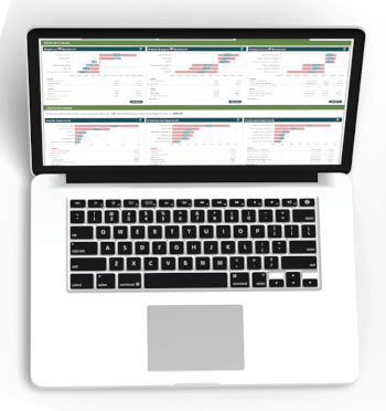 Shows a laptop and mobile phone with screen showing client portal software, for a case study.