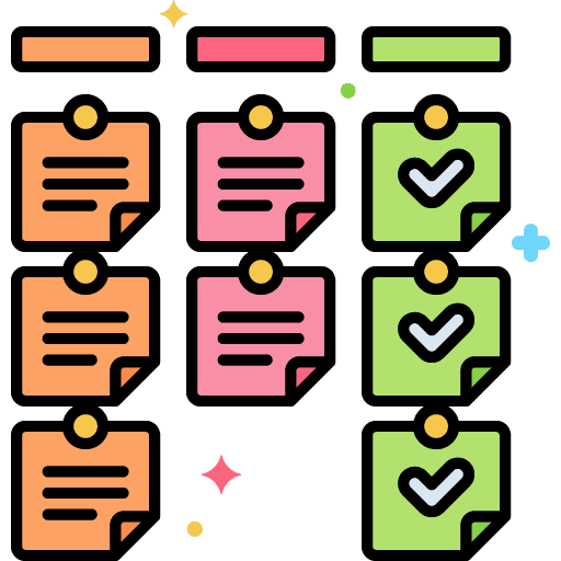 Graphic showing a task to do and done lists to represent the third phrase of sdlc - design.