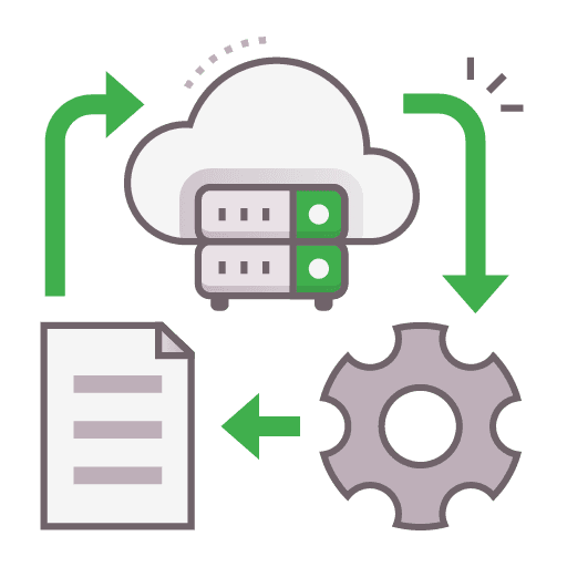 Graphic showing database icons representing an advantage of a database - reduced data redundancy.