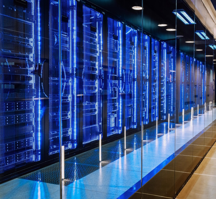 Photo of long line of servers.