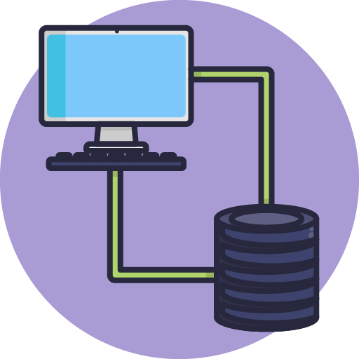 Graphic of a server and computer monitor to represent edge computing.