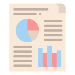 Graphic of a document page with a graphs to represent performance metrics, part of the SLA meaning.