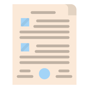 Graphic of a document page with a list and icons to represent reporting, for the SLAs.