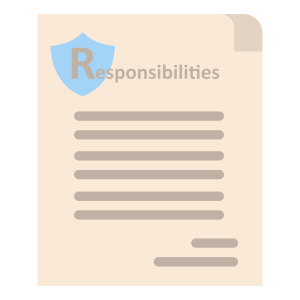 Graphic of a document page with a list of responsibilities, part of the SLA meaning.